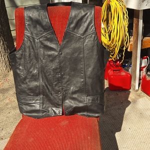 Large Leather Riding Vest